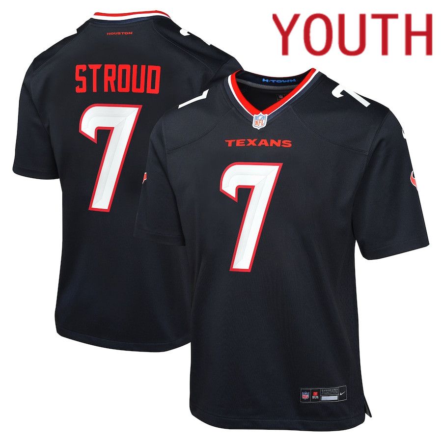 Youth Houston Texans #7 C.J. Stroud Nike Navy Game NFL Jersey->->Youth Jersey